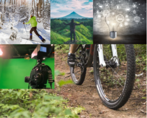 mosaïque d'images de nature vélo et paysages