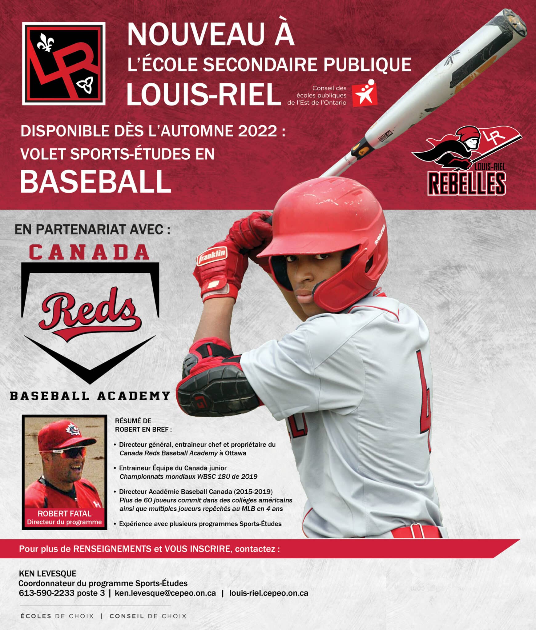 Affiche volet sports-études Baseball Louis-Riel
